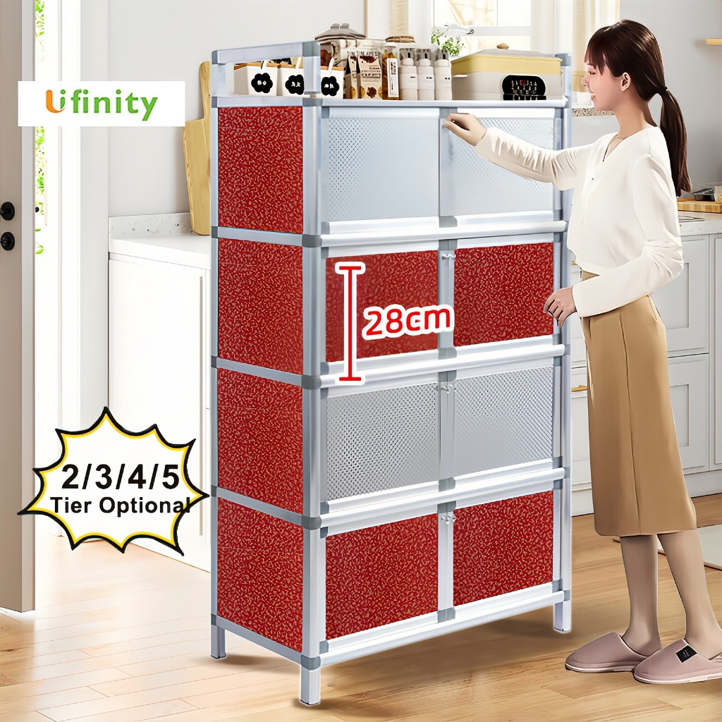 Tủ Bếp 1-4 Tầng Đa Năng Trữ Đồ Ăn/Bát Đĩa/Rau Củ Chống Ẩm Chống Thấm Chịu Lực Tốt Tủ Có Nắp Đậy