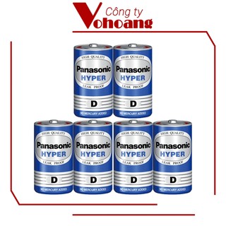 Bộ 6 pin D dùng cho bếp gas - Panasonic đại carbon - R20UT (Xanh)