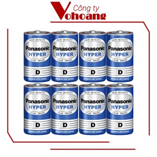 Bộ 8 pin D dùng cho bếp gas - Panasonic đại carbon - R20UT (Xanh)