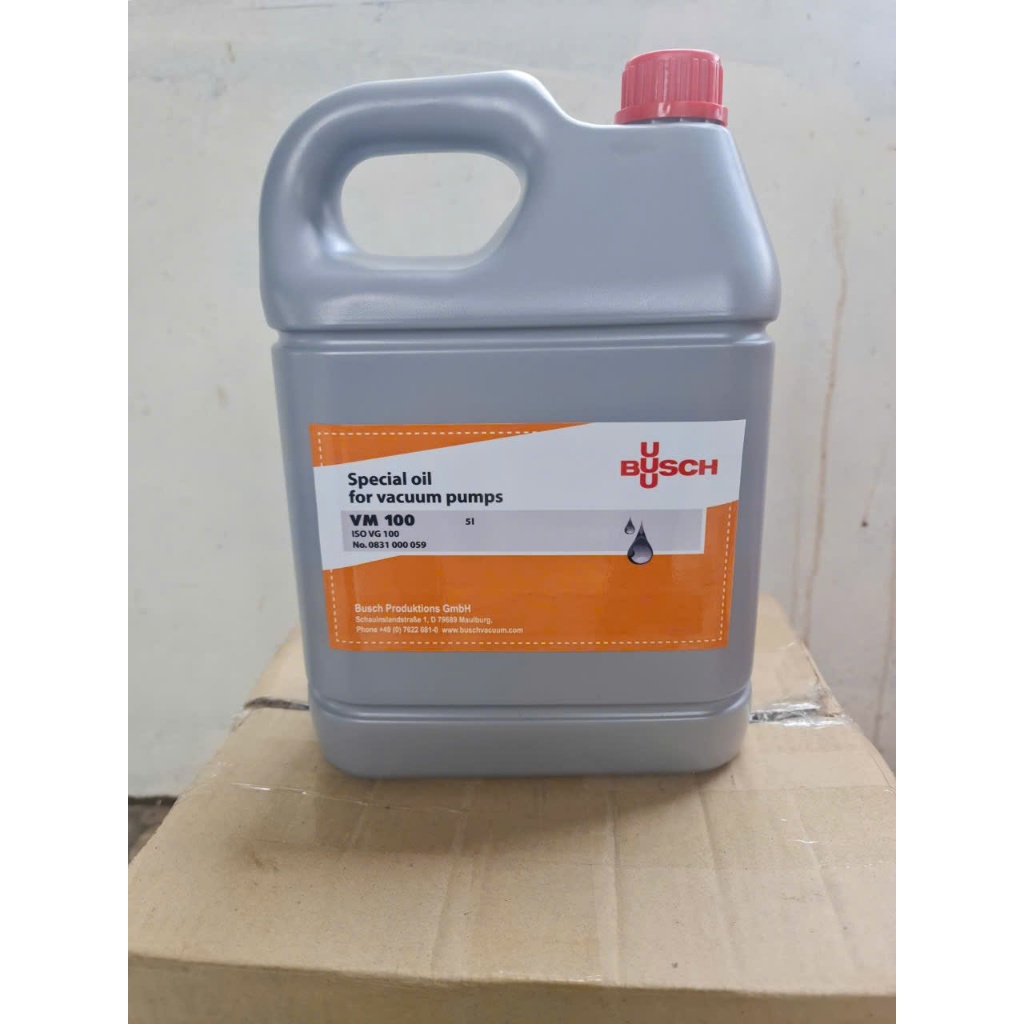 Dầu chân không Busch VM 100 – Chính hãng Đức – Can 5L dùng cho bơm chân không vòng dầu Busch R5