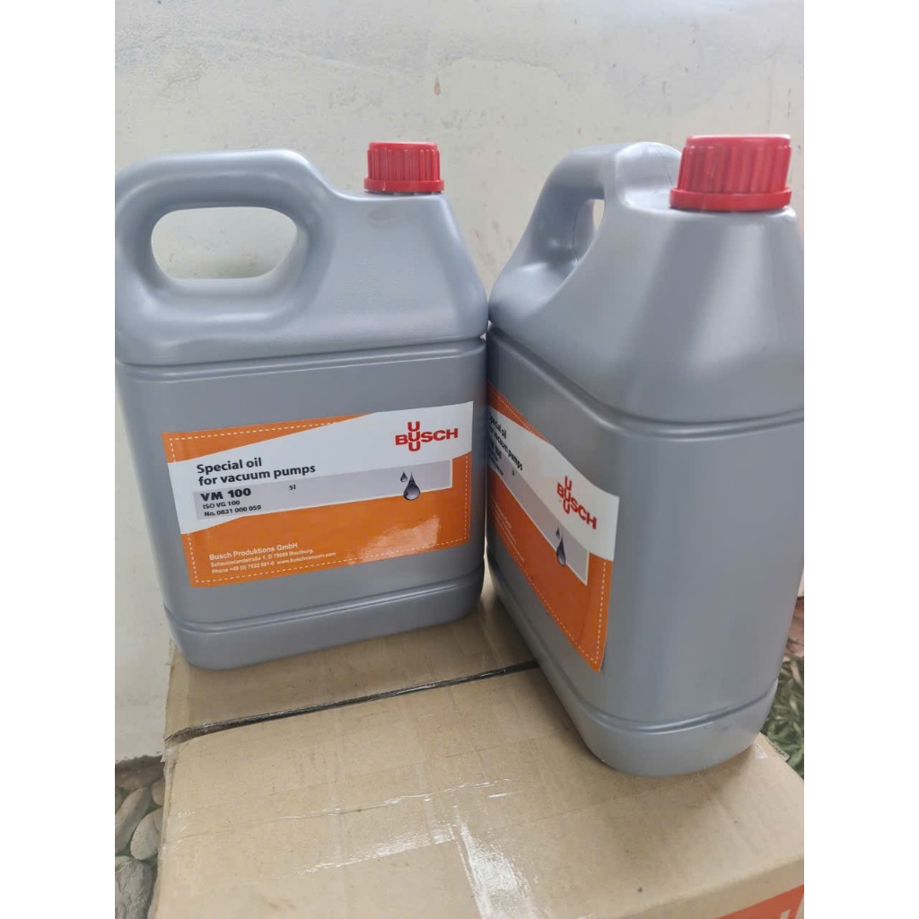 Dầu chân không Busch VM 100 – Chính hãng Đức – Can 5L dùng cho bơm chân không vòng dầu Busch R5