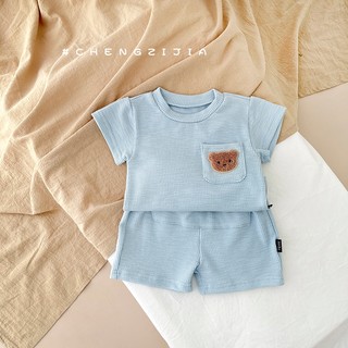 Set Bộ Quần Áo Cho Bé, Body Chip Cộc Tay Thun Tăm Lạnh Túi Gấu Cotton Thời Trang Mùa Hè Cho Bé Trai Bé Gái 5-12kg PL05
