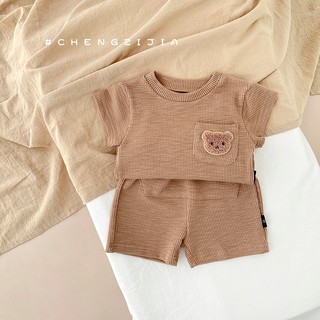 Set Bộ Quần Áo Cho Bé, Body Chip Cộc Tay Thun Tăm Lạnh Túi Gấu Cotton Thời Trang Mùa Hè Cho Bé Trai Bé Gái 5-12kg PL05