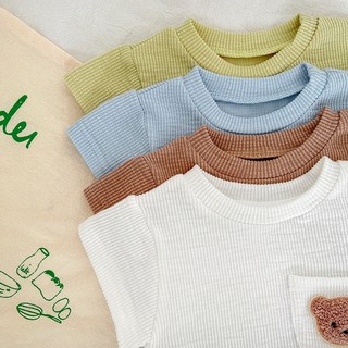 Set Bộ Quần Áo Cho Bé, Body Chip Cộc Tay Thun Tăm Lạnh Túi Gấu Cotton Thời Trang Mùa Hè Cho Bé Trai Bé Gái 5-12kg PL05