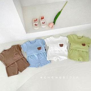 Set Bộ Quần Áo Cho Bé, Body Chip Cộc Tay Thun Tăm Lạnh Túi Gấu Cotton Thời Trang Mùa Hè Cho Bé Trai Bé Gái 5-12kg PL05