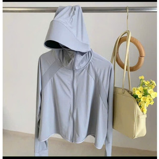 Áo chống nắng Nữ dáng ngắn PoLy co dãn 4 chiều cánh dơi Mũ lưỡi trai to có 3 size dành cho các bạn 40-70kg Shop Long