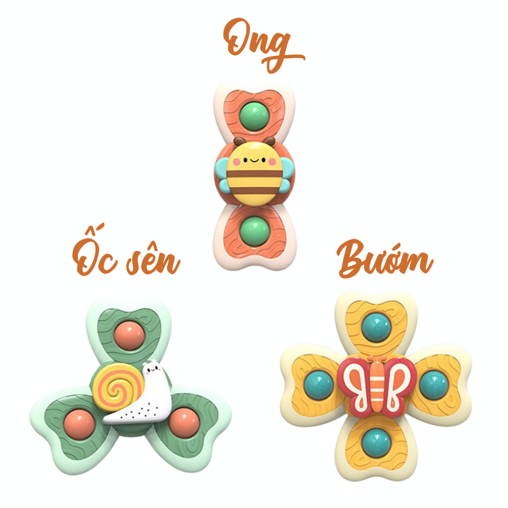 Đồ Chơi Con Quay Spinner Hình Côn Trùng Ốc Sên Con Bướm Con Ong Đầy Màu Sắc Vui Nhộn Cho Bé  - Đồ Chơi Cho Bé PUKAPI