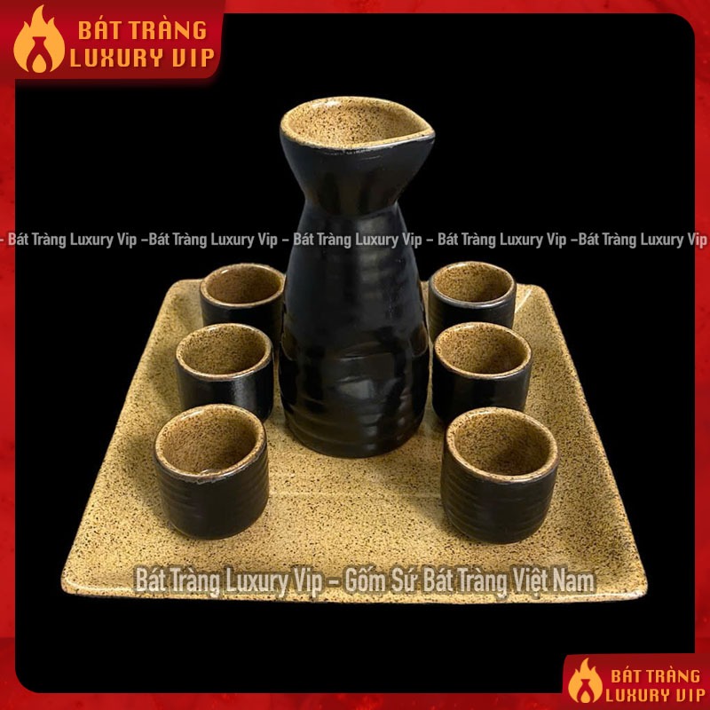 Bộ Bình Nậm Rượu Cách Điệu Gốm Bát Tràng - Bộ Bình Sake Nhật Bản ...