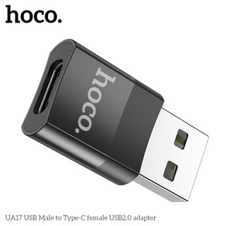 Đầu chuyển đổi TypeC to USB 2.0 Hoco UA17 (Đen - hộp Cam)