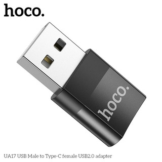 Đầu chuyển đổi TypeC to USB 2.0 Hoco UA17 (Đen - hộp Cam)