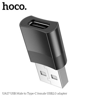 Đầu chuyển đổi TypeC to USB 2.0 Hoco UA17 (Đen - hộp Cam)