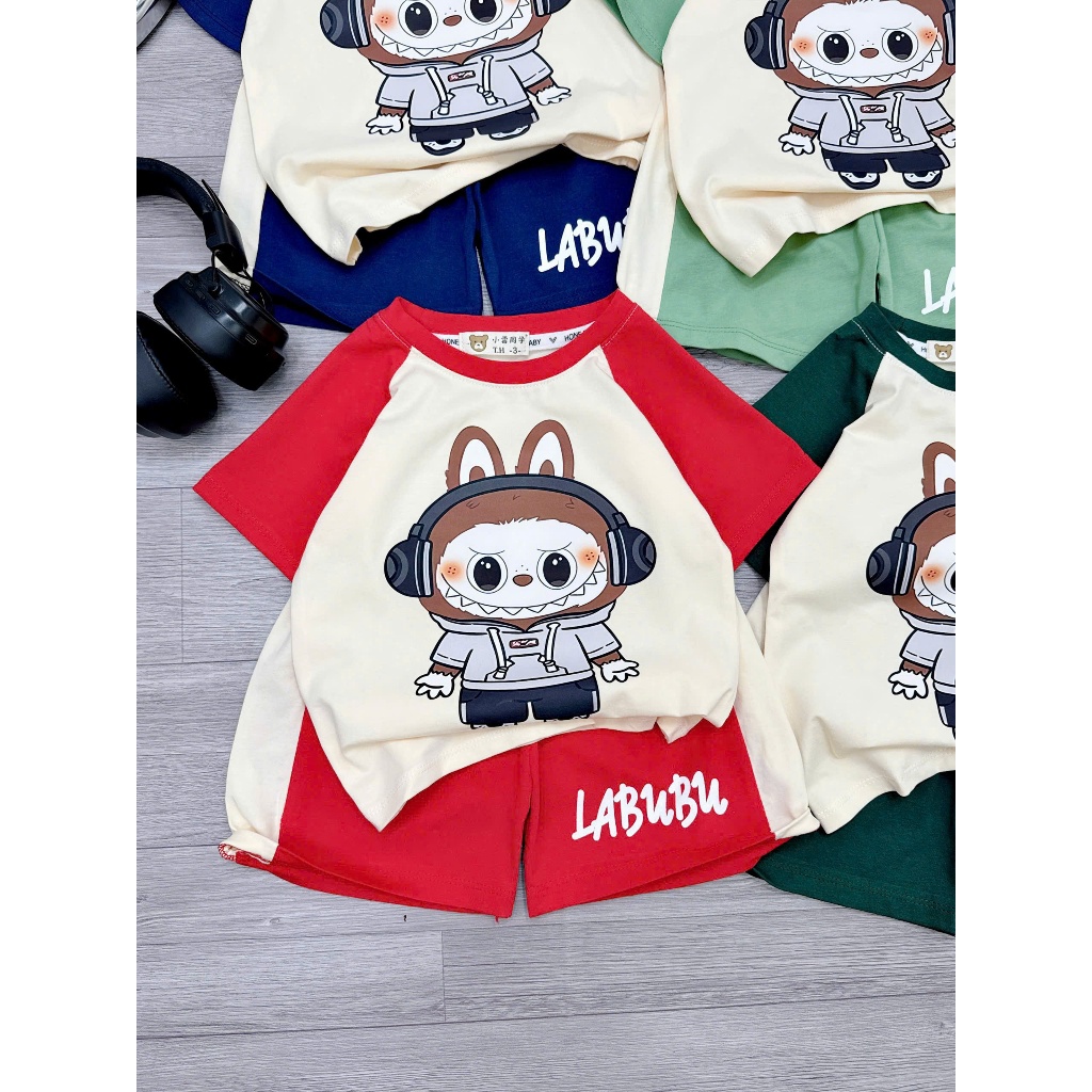 BỘ CÔC TAY PHỐI TRẮNG LABUBU SIZE 6-18KG CHO BÉ TRAI VÀ GÁI