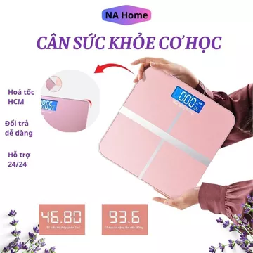 Cân điện tử sức khỏe Na Home 180kg màn hình lcd rõ nét cân cơ học xem cân nặng nhiệt độ thông minh