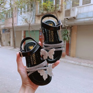 Dép Lê Dép Quai Hậu Xỏ Ngón Đá Bướm Quai Đính Đá Lấp Lánh Hot Trend Cho Bé Gái 1-4 Tuổi K116