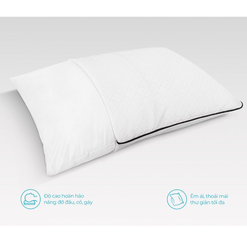 Ảnh Gối Nằm Lông Vũ Aroma ( Adora ) Pillow - Siêu Êm Ái, Mềm Mịn - 50x70cm 2