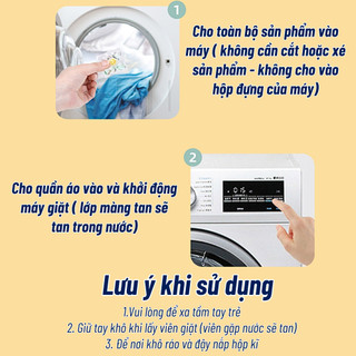 Hộp 140 Viên Giặt Xả 5in1 Hương Hoa Dịu Nhẹ, Viên Giặt Khử Khuẩn 99%, Lưu Hương Lâu, Làm Mềm Vải
