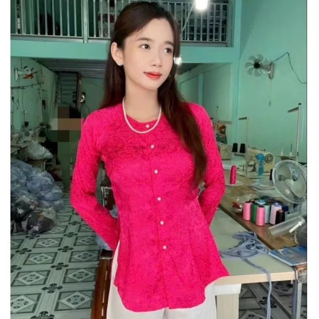 ÁO BÀ BA GẤM CÓ BIGSIZE 6XL áo bà ba gấm cổ tròn truyền thống -đồ lam nữ - áo kiểu nữ (BÁN ÁO RIÊNG QUẦN RIÊNG )