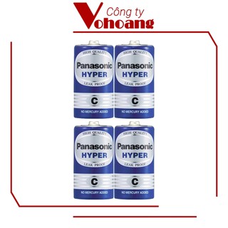 Bộ 4 pin trung C Panasonic R14UT - Pin bếp gas loại nhỏ, pin đài cát-sét, công cụ đo đạc