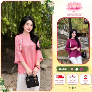 Đồ Lam Đi Lễ Chùa Tịnh Tâm Lụa Gấm Phượng Đằng Mềm Mại Sang Trọng Thanh Lịch Mới Nhất 4 Size S,M,L,XL