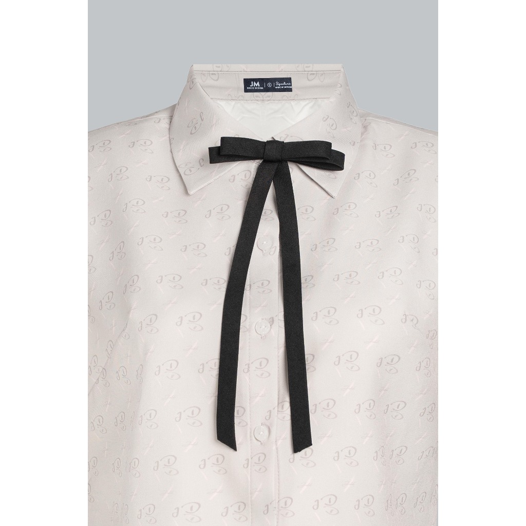 Set Áo croptop cổ đức cách điệu đính nơ in họa tiết 2T06.2502K, Chân váy họa tiết xếp ly 2 tầng 4S06.2502K, Set Monogram