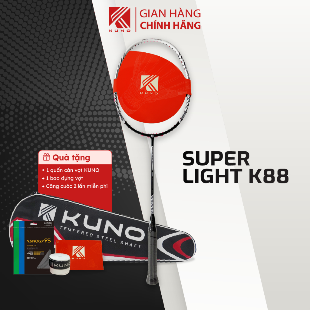 Ảnh Vợt cầu lông KUNO Super Light K88, công thủ toàn diện, thân dẻo trợ lực tốt phù hợp với người mới chơi 1