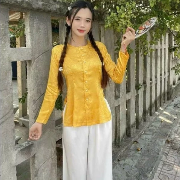 ÁO BÀ BA GẤM CÓ BIGSIZE 6XL áo bà ba gấm cổ tròn truyền thống -đồ lam nữ - áo kiểu nữ (BÁN ÁO RIÊNG QUẦN RIÊNG )