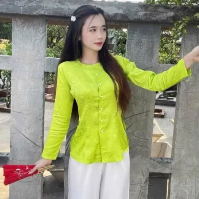 ÁO BÀ BA GẤM CÓ BIGSIZE 6XL áo bà ba gấm cổ tròn truyền thống -đồ lam nữ - áo kiểu nữ (BÁN ÁO RIÊNG QUẦN RIÊNG )