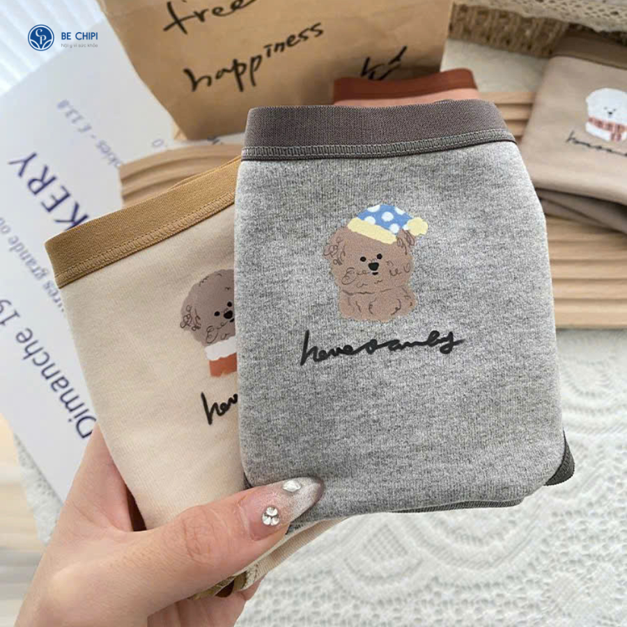 Ảnh Combo 5 Quần Lót Nữ Cotton Gấu Giữa Trẻ Trung Freesize (45-55kg) QL9019 By Bechipi 3