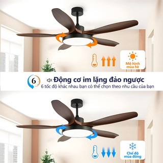 【COD】quạt trần không 3 LED màu dc quạt trần phòng khách quạt trần đèn