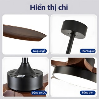 【COD】quạt trần không 3 LED màu dc quạt trần phòng khách quạt trần đèn