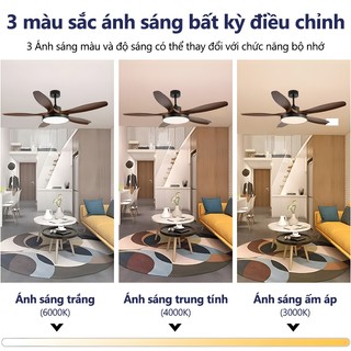 【COD】quạt trần không 3 LED màu dc quạt trần phòng khách quạt trần đèn