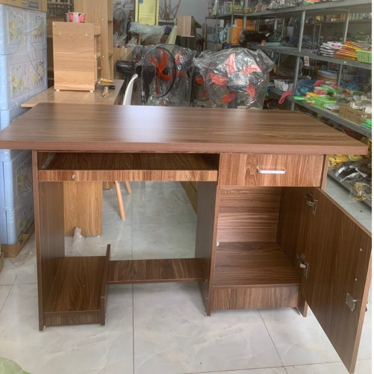 Bàn máy tính, Bàn Làm Việc Gỗ 120x60cm có ngăn tủ có khóa gỗ mdf dày 15 li gỗ chắc chắn (ko kèm ghế)