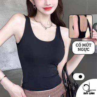 Áo hai dây hở lưng có mút ngực DuyLinh áo dây đi biển nữ gợi cảm vải cotton mềm mại thoáng mát 3L01
