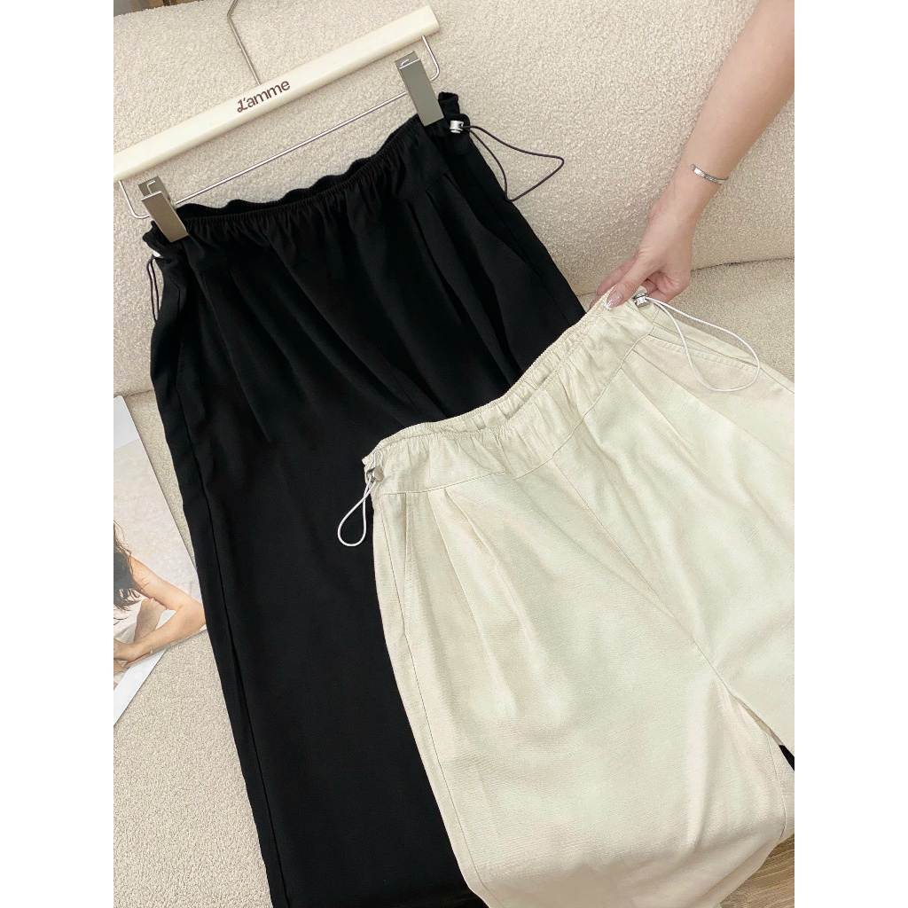 Ảnh Quần bầu ống suông form rộng Uni Pants lưng chun, chất liệu đũi xước Hàn, mát lạnh dành cho cả bầu và không bầu BY LAMME 4