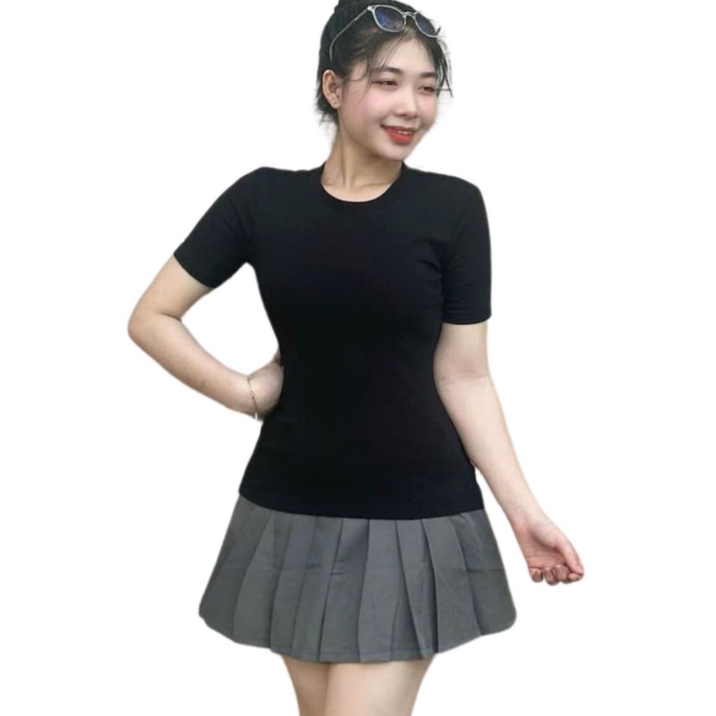 Áo thun nữ polo bigsize áo thun tay ngắn cổ trụ vải borip ôm body đẹp dễ thương ESHOP áo phong nữ MS371