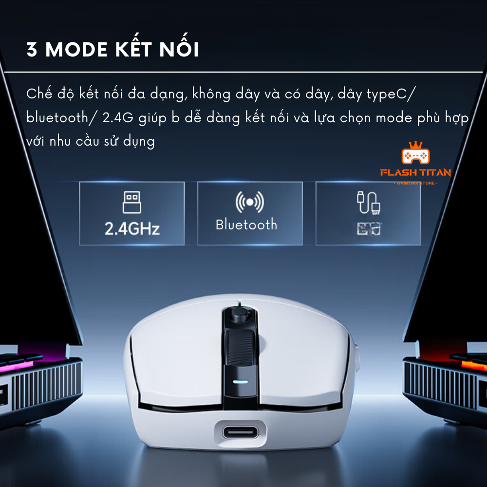 Chuột Máy Tính Không Dây Mchose G3 - 3 Chế Độ Kết Nối - Chip PAW3311 - Trọng lượng nhẹ tuổi thọ cao | BigBuy360 - bigbuy360.vn