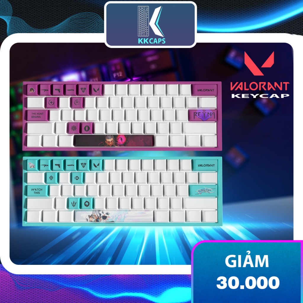 Keycaps Valorant Reyna Edition - 10 Touches PBT Profil OEM, AZERTY