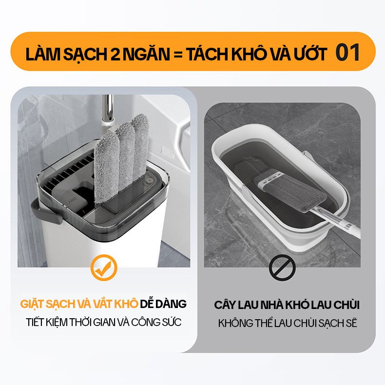 Ảnh Miếng Lau Nhà Thay Thế KITIMOP SC06 - Bông Lau Nhà Thay Thế 36X12CM, Giẻ Lau Nhà Microfiber Thấm Hút Tốt 4