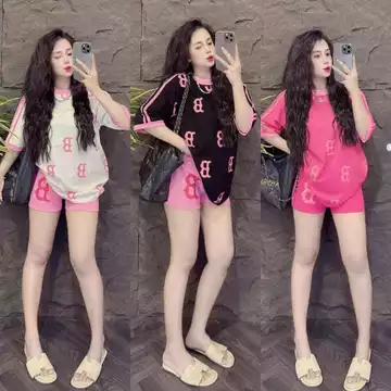 Đồ bộ nữ, set đồ bộ ngố áo ngắn tay form rộng in hình cute, đồ mặc nhà nữ, quần áo nữ, set đồ ngố