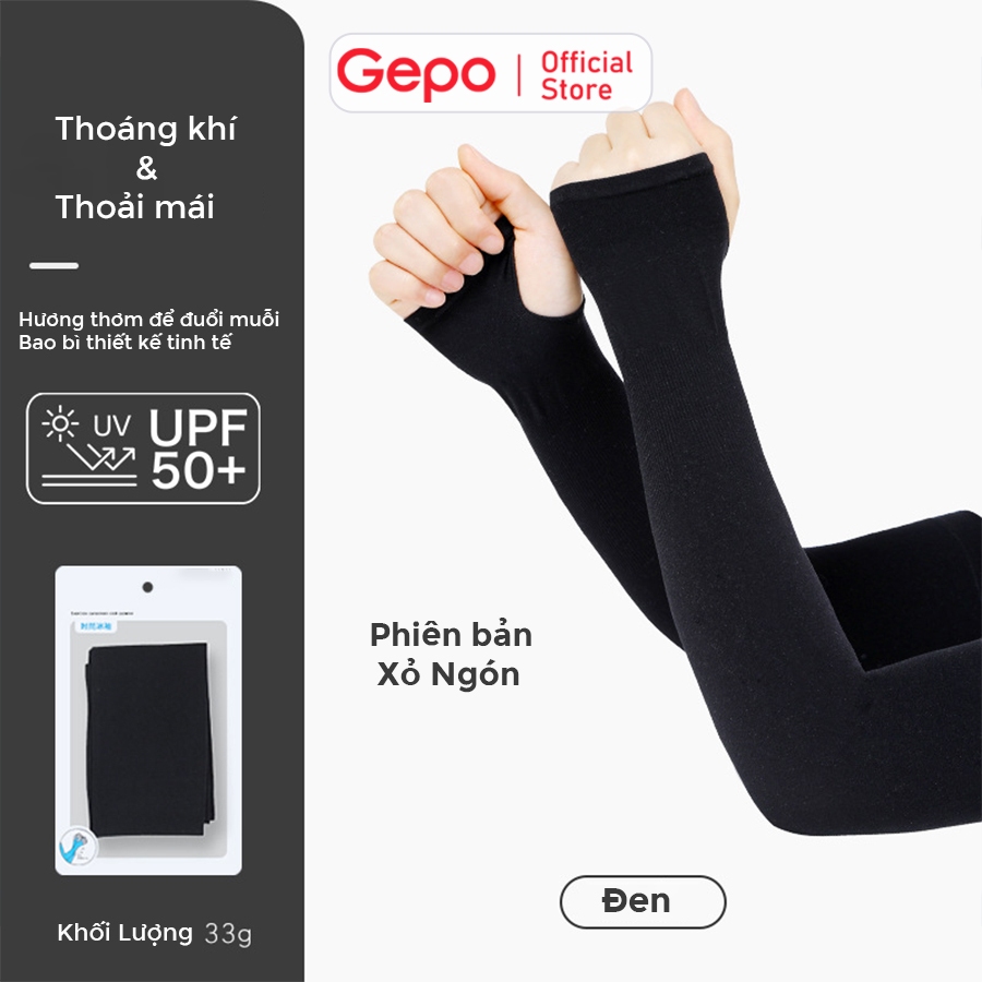 Ảnh Găng tay chống nắng nam nữ xỏ ngón chống tia UV chất liệu thoáng mát thấm hút mồ hôi Gepo 1