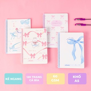Sổ Lò Xo Kẻ Ngang A5 120 Trang, Sổ Tay Gáy Xoắn Dùng Ghi Chép, Take Note Nhiều Mẫu S001/S002/S005/S006
