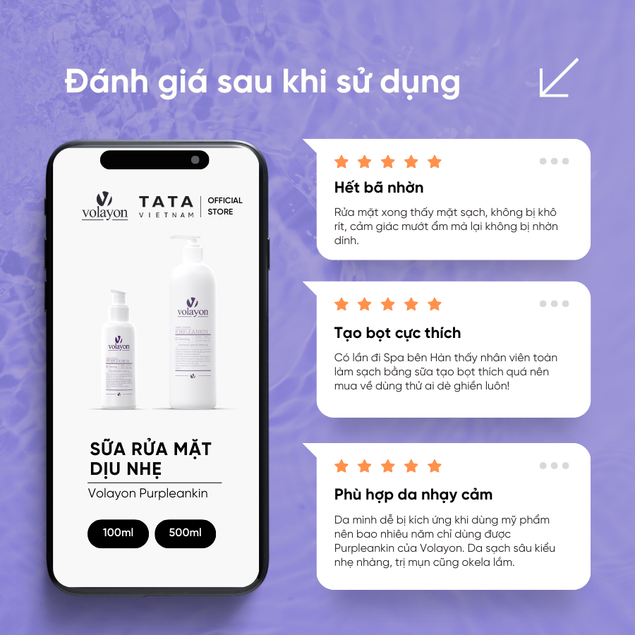 Ảnh Combo Sữa Rửa Mặt Dịu Nhẹ Volayon Purpleankin + Gel Tái Sinh Phục Hồi Da Volayon Innov Gel 4