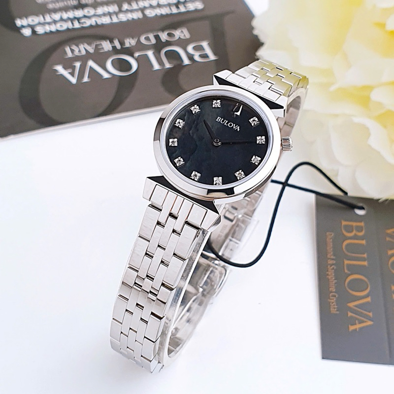 ĐỒNG HỒ NỮ CHÍNH HÃNG BULOVA 96P221 Quartz Regatta Diamond Black Dial ...