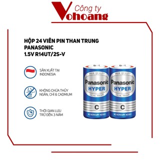 Bộ 8 pin trung C Panasonic R14UT - Pin bếp gas loại nhỏ, pin đài cát-sét, công cụ đo đạc