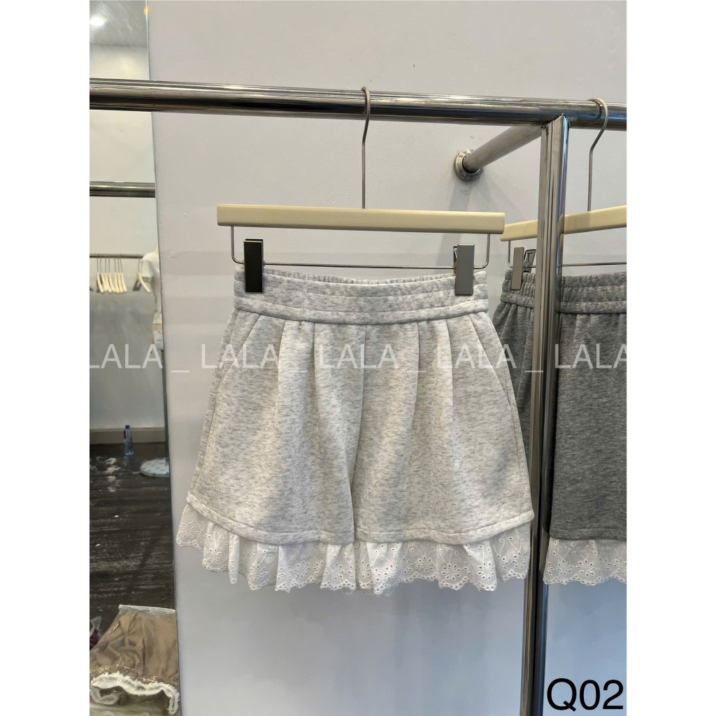 Sooc phối ren chất dày dặn lên form đẹp, quần đùi ống rộng giả váy LALASTORE Q02