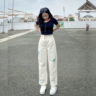 Quần dài ống rộng ⚡️ Giá Sập Sàn ⚡️ Quần Nỉ jogger thể thao WHALE bó chân unisex nam nữ phong cách đường phố M01