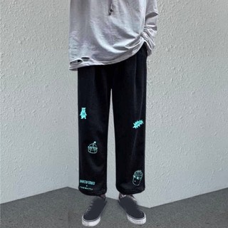 Quần nỉ ống xuông in chữ WHALE ⚡️ Giá Sập Sàn ⚡️ quan dài nam nữ Unisex form rộng dáng Hàn