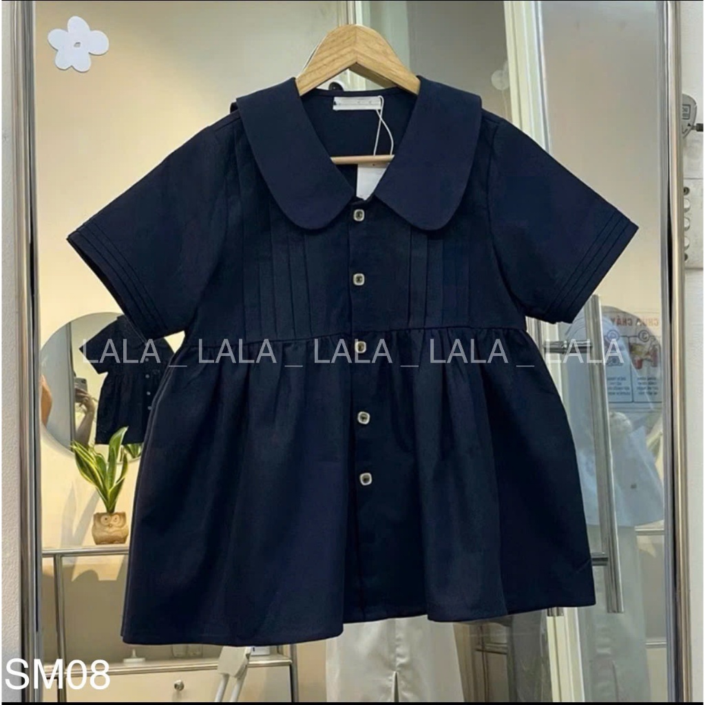 Sơ mi cổ sen dáng babydoll đơn giản dễ mặc LALASTORE SM08