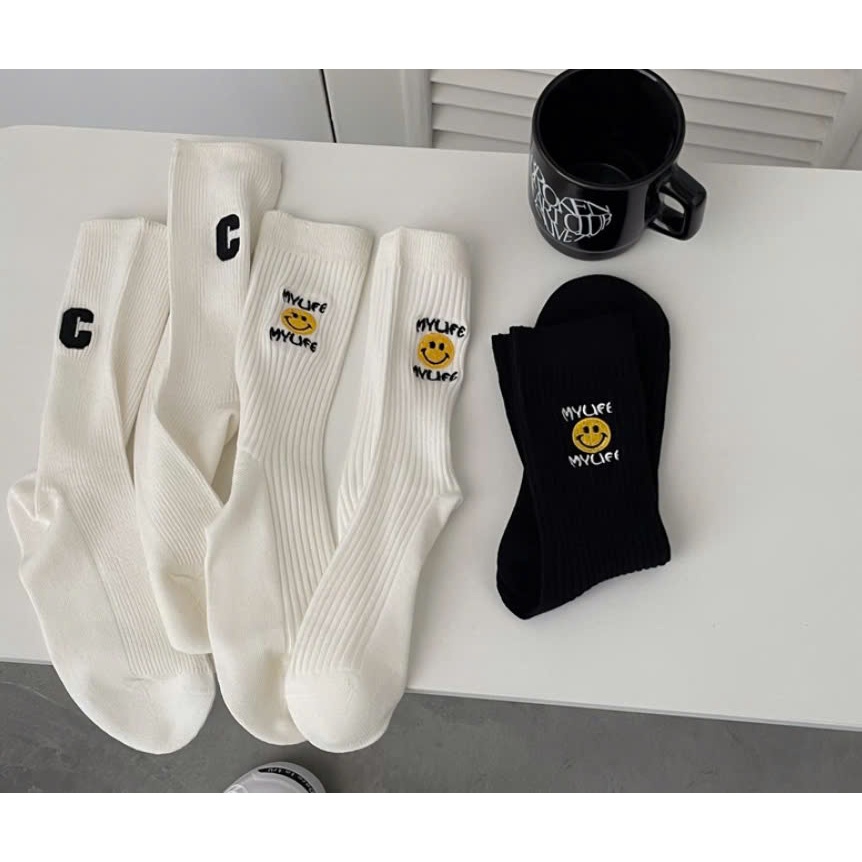 Vớ Tất cổ cao Unisex chữ C, P phong cách thể thao, trẻ trung và năng động.