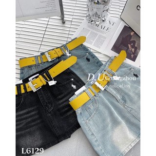 Chân Váy Jean Ngắn Thêu Ngựa Có Lót Lưng Cạp Cao Trơn Basic Kèm Belt QCCC Cao Cấp